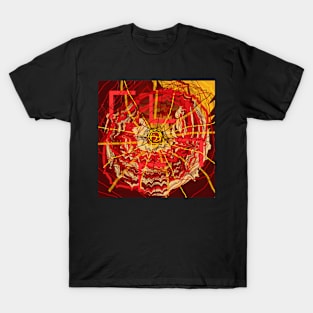 In a spiderweb T-Shirt